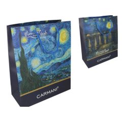   Ajándéktáska papír 40x30x15cm, Van Gogh: Csillagos éj/Csillagos éj a Rhone folyó felett