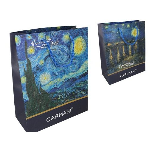 Ajándéktáska papír 40x30x15cm, Van Gogh: Csillagos éj/Csillagos éj a Rhone folyó felett