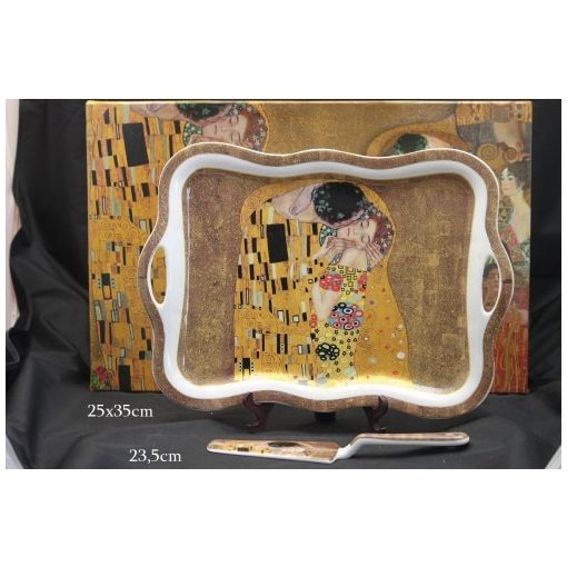 Porcelántálca lapáttal 35x24cm Klimt:The Kiss
