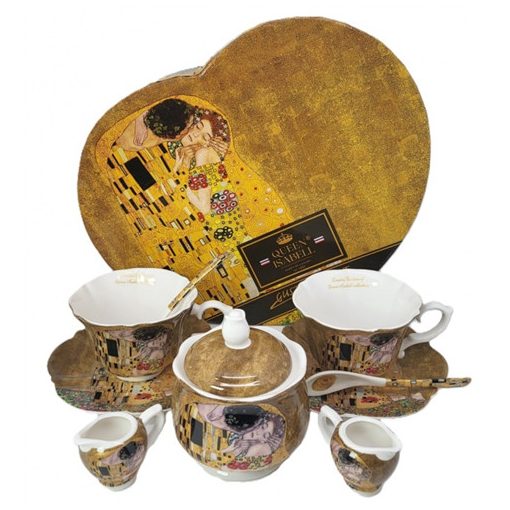 Porcelán teázósszett, 2 személyes, 225ml Klimt: The Kiss