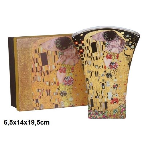 Porcelán váza 6,5x14x19,5cm, Klimt: The Kiss (A csók)