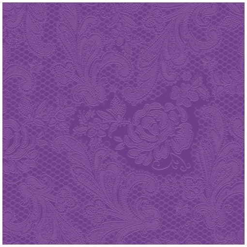 Lace Embossed purple dombornyomott papírszalvéta 25x25cm,15db-os