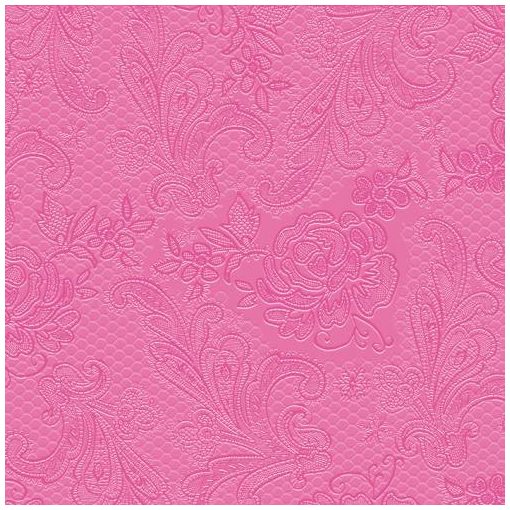 Lace Embossed pink dombornyomott papírszalvéta 25x25cm,15db-os