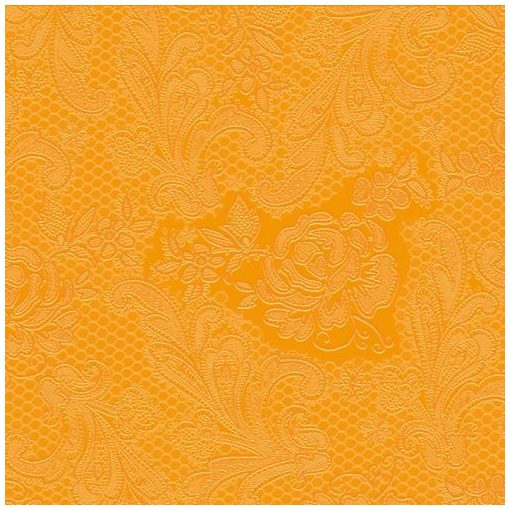 Lace Embossed orange dombornyomott papírszalvéta 25x25cm,15db-os