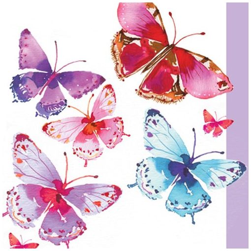 Aquarell Butterflies papírszalvéta 33x33cm,20db-os