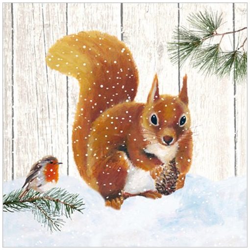 Robin & Squirrel papírszalvéta 33x33cm,20db-os