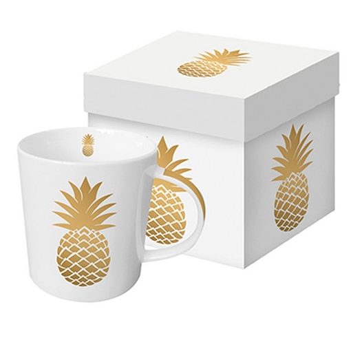 Porcelánbögre 0,35l dobozban,Golden Pineapple