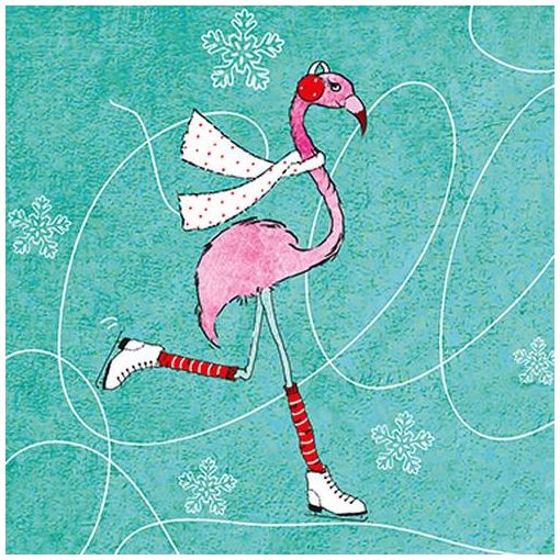 Skating Flamingo papírszalvéta 33x33cm,20db-os