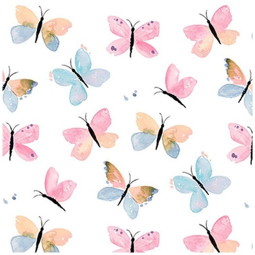Pastel Butterflies papírszalvéta 33x33cm,20db-os