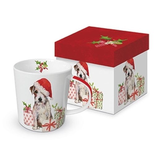 Porcelánbögre 0,35l dobozban, Christmas Pup