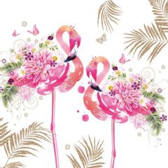Floral Flamingos papírszalvéta 33x33cm, 20db-os