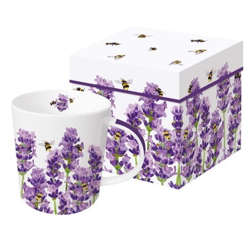 Porcelánbögre 0,35L dobozban,Bees & Lavender