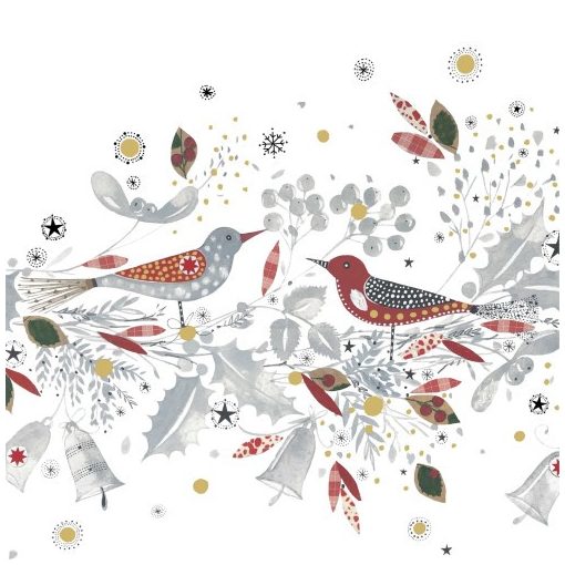 Christmas Birds papírszalvéta 33x33cm, 20db-os