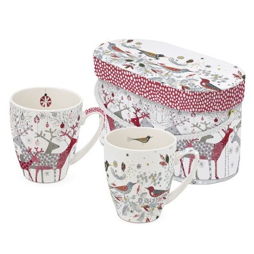 Porcelánbögre 0,35l, dobozban, 2 db-os, Scandic Christmas