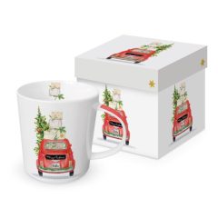 Porcelánbögre 0,4l, díszdobozban, Christmas Taxi