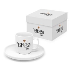   Porcelán eszpresszócsésze+alj 0,1L, 1 személyes dobozban, Espresso Lover