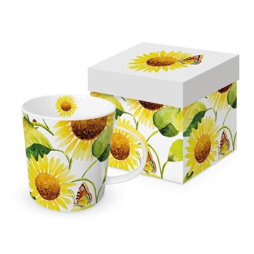 Porcelánbögre dobozban 0,35l, Sunflowers