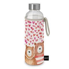   Üvegflaska borosilicate üveg, neoprén védőhuzattal, 550ml, Love Bears