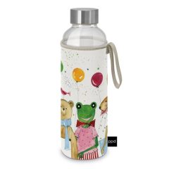   Üvegflaska borosilicate üveg, neoprén védőhuzattal, 550ml, Kid Party