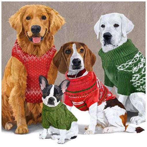 Sweater Dogs papírszalvéta 33x33cm, 20db-os