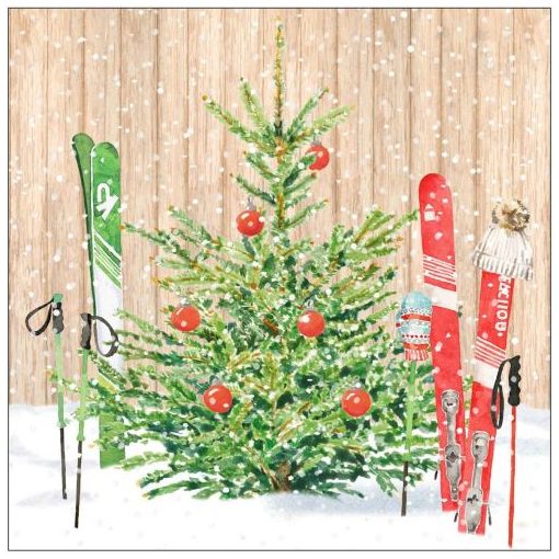 Christmas Skiing papírszalvéta 33x33cm, 20 db-os