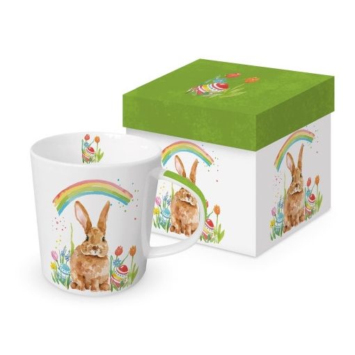 Porcelánbögre 0,35l dobozban, Rainbow Rabbit