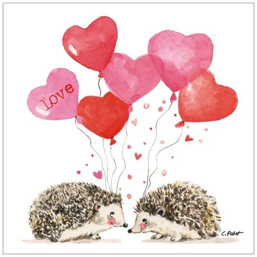Hedgehogs in Love papírszalvéta 33x33cm, 20db-os