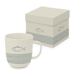 Porcelánbögre 0,4L dobozban,Pure Fish off white 