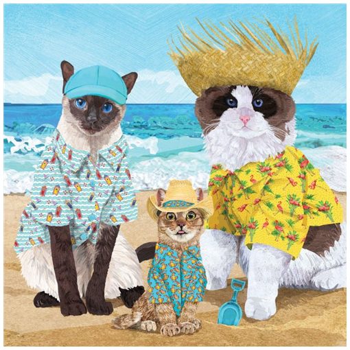 Cats'' Beach Party papírszalvéta 33x33cm, 20db-os