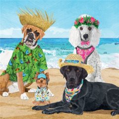 Dogs' Beach Party papírszalvéta 33x33cm, 20db-os