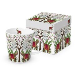 Porcelánbögre 0,4l dobozban, Elephants & Peacocks