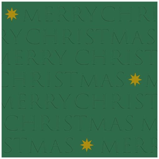 Christmas letters green dombornyomott papírszalvéta 33x33cm, 20db-os