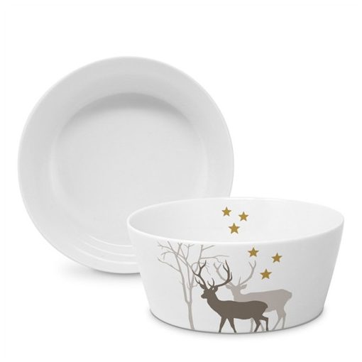 Porcelántálka 15cm, 0.65l, Winter deer white