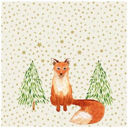 Snowflakes & Fox papírszalvéta 33x33cm, 20db-os