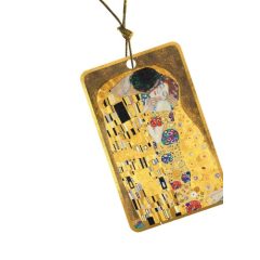   Ajándékkísérő kártya, papír, 10db-os, Klimt: The Kiss,arany kerettel