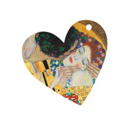   Ajándékkísérő kártya, papír, 10db-os,szív,Klimt: The Kiss
