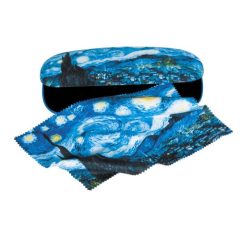  Szemüvegtok textil bevonatú,törlőkendővel 16x4x6,5cm, Van Gogh: Csillagos éj