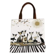   Textil bevásárlótáska 38x40cm, polyester, Rosina Wachtmeister: Cats Sepia