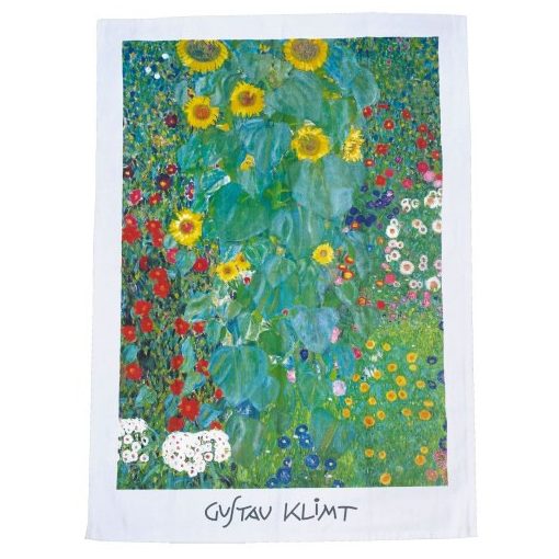 Pamut konyharuha 45x65cm,Klimt:Kert napraforgókkal