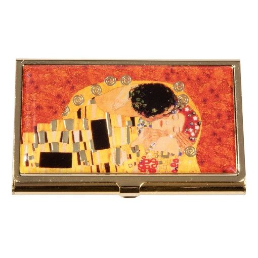 Névjegykártyatartó fém,9,5x0,8x6cm,Klimt:The Kiss