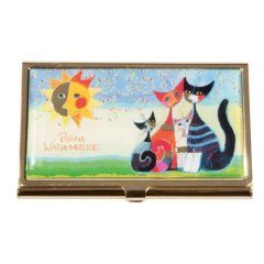   Névjegykártyatartó fém, 9,5x0,8x6cm, Rosina wachtmeister: Momenti di Felicita