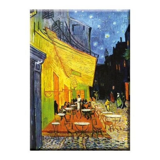 Hűtőmágnes 8x5,4x0,3cm,Van Gogh: Kávéház éjjel