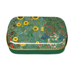   FRI.18616 Fémdoboz 6,3x1,8x5,2cm, Klimt: Kert napraforgókkal
