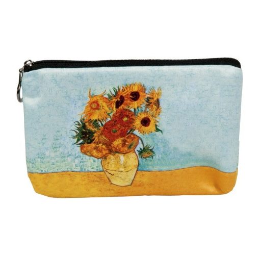 Kozmetikai táska 19x2,5x13cm, polyester,Van Gogh:Napraforgók