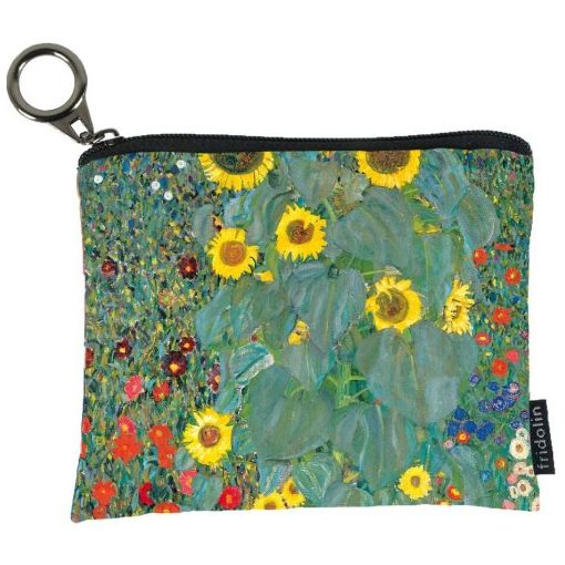 Mini pénztárca, polyester,12x1,5x10cm Klimt:Kert napraforgókkal
