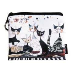   Mini pénztárca, polyester,12x1,5x10cm,Rosina Wachtmeister: Cats Sepia