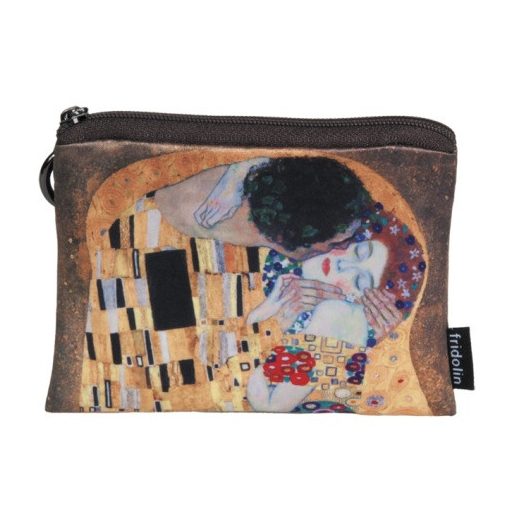 Mini pénztárca, polyester, 12x1,5x10cm, Klimt:The Kiss