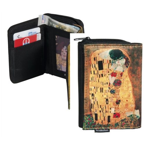 Pénztárca 9x3x12,5cm, polyester,Klimt:The Kiss