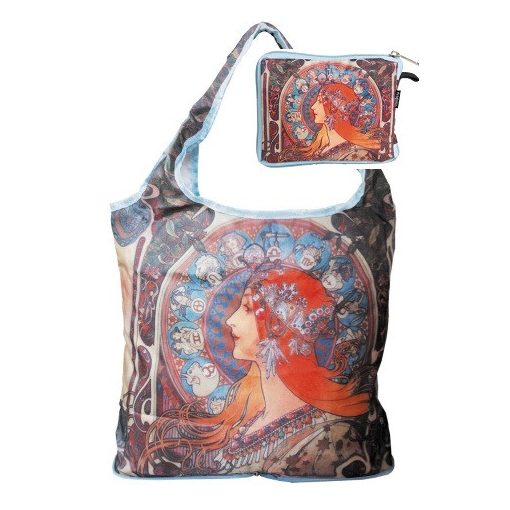Táska a táskában,polyester, Mucha: Zodiak, 42x48cm,összehajtva:16x13cm
