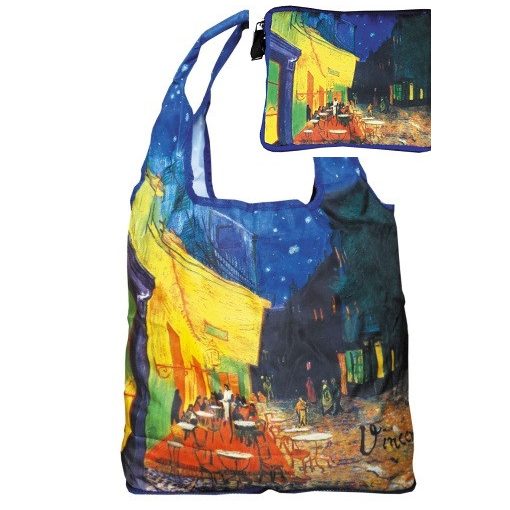 Táska a táskában,polyester, Van Gogh: Kávéház éjjel, 42x48cm,Összehajtva:16x13cm